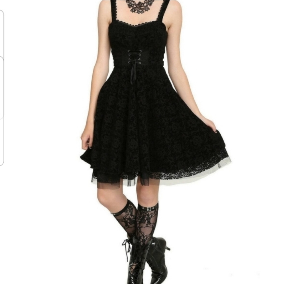 Disney Nightmare Before Christmas Flocked Filigree Dress